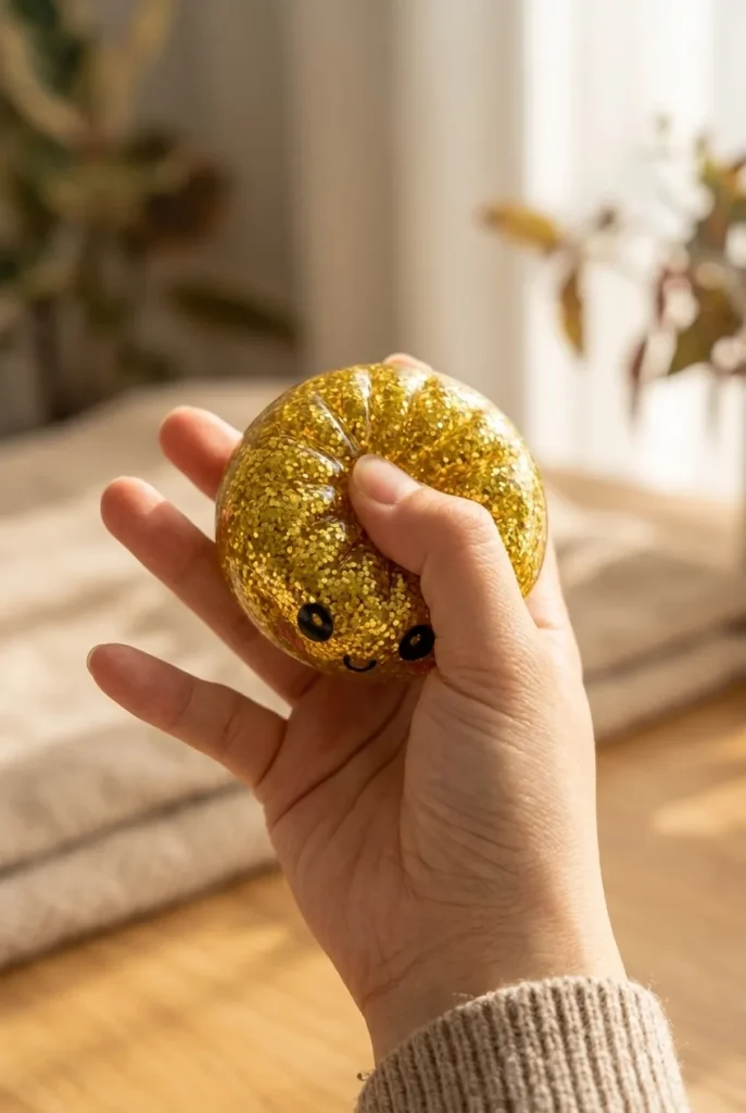 Squishy Dumpling Mystery Glitter Mini Set Bambú apretado entre los dedos