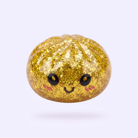 Squishy Dumpling Mystery Glitter Mini Set Bambú — el squishy raro de la caja sorpresa