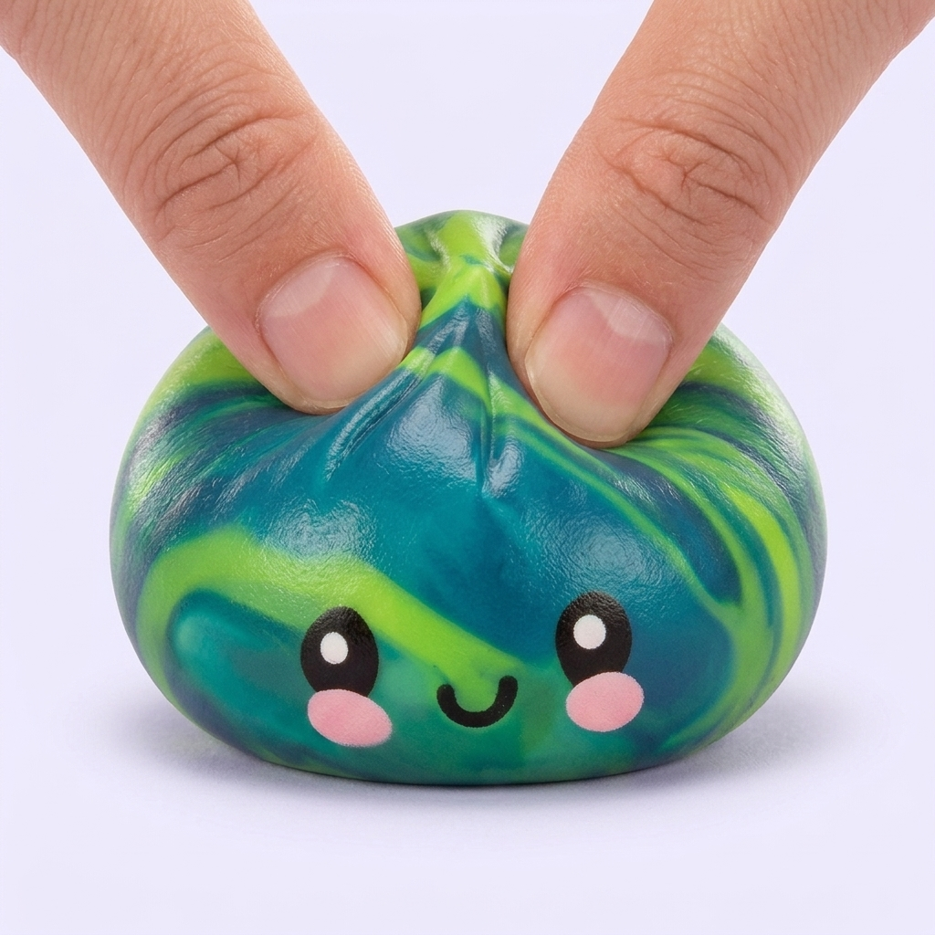 Dumpling Squishy Mystery Tie Dye Mini apretado, material squishy