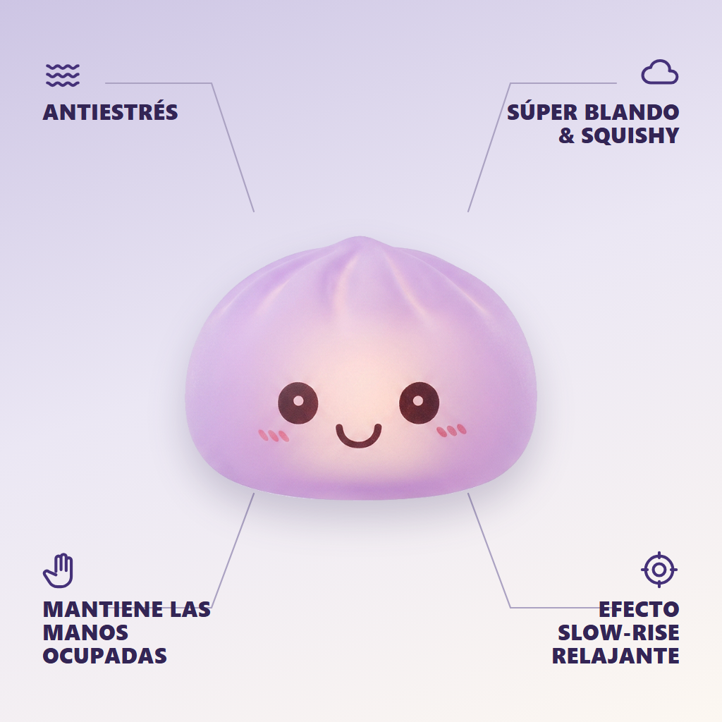 Mystery Squishy Dumpling Luminoso — antiestrés, ultra blando, efecto slow-rise