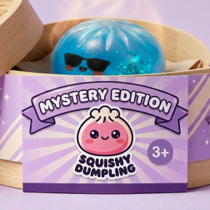 Mystery Dumpling Squishy Edición Verano en su cesta de vapor de bambú