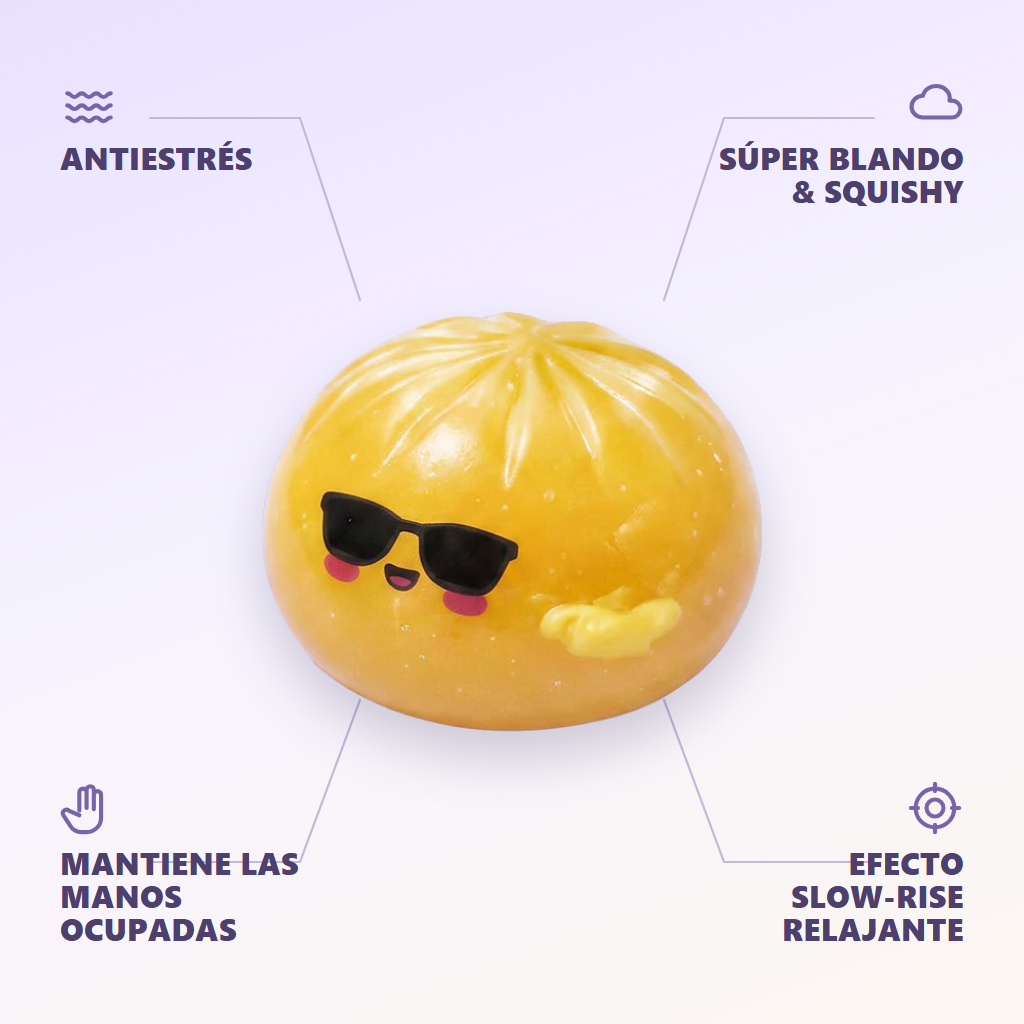 Mystery Dumpling Squishy Gafas de Sol — antiestrés, ultra blando, efecto slow-rise