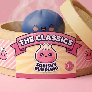 Navy Dumpling Squishy Azul Marino Medianoche en su cesta de vapor de bambú