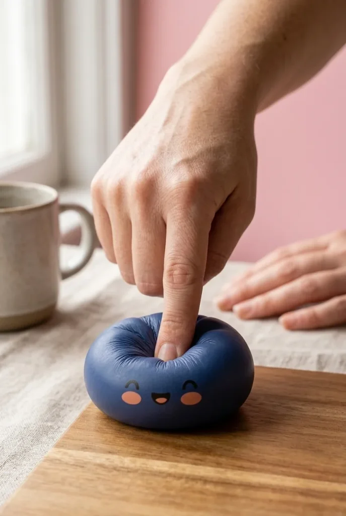 Navy Dumpling Squishy Azul Marino Medianoche apretado entre los dedos