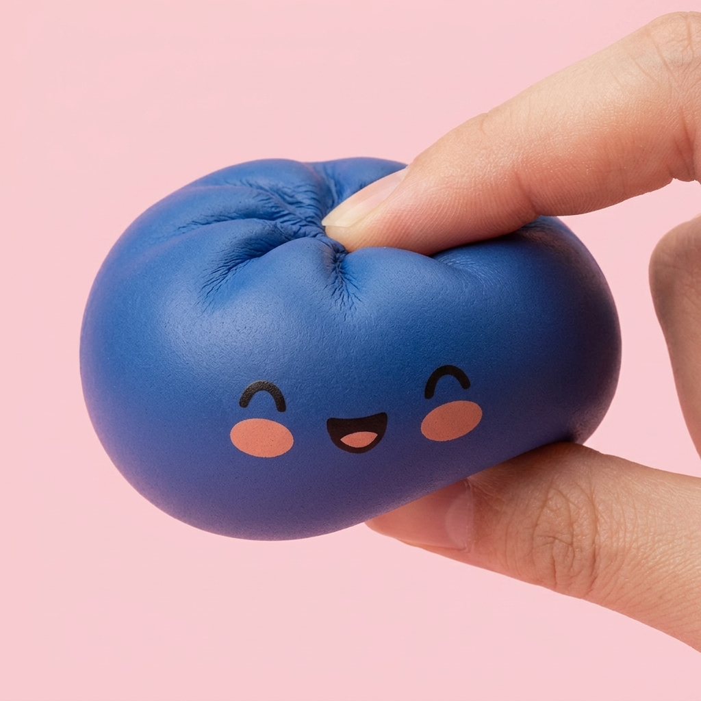 Navy Dumpling Squishy Azul Marino Medianoche — efecto slow-rise, la espuma recupera su forma