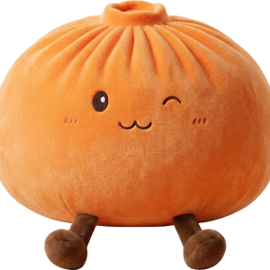 Giant Dumpling Squishy Naranja de Peluche — squishy antiestrés slow-rise kawaii