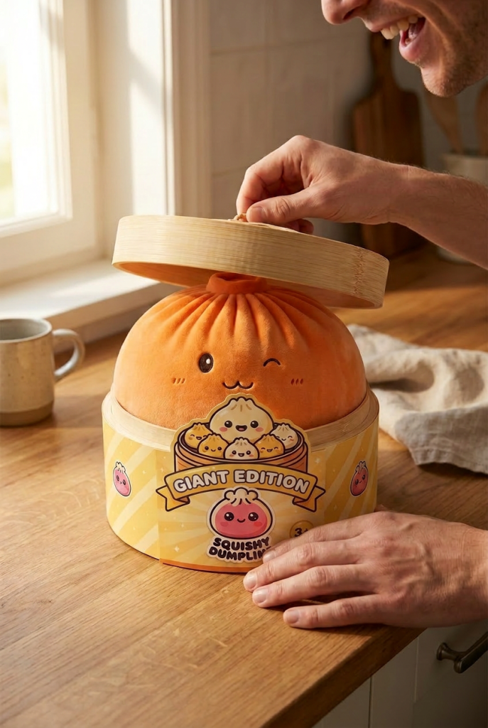 Unboxing de Giant Dumpling Squishy Naranja de Peluche