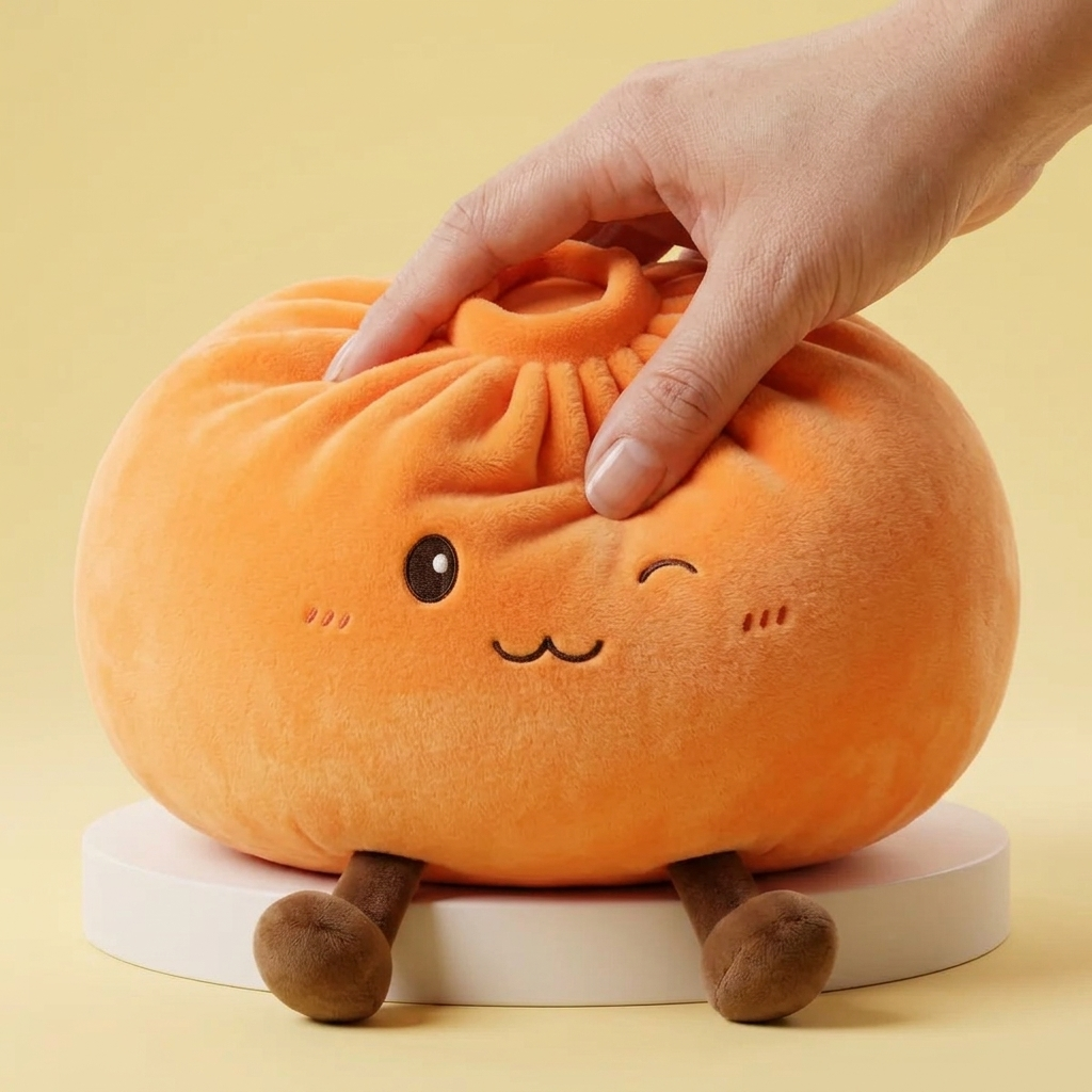 Giant Dumpling Squishy Naranja de Peluche apretado, material squishy