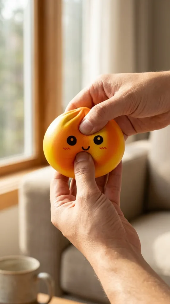 Squishy Dumpling Tie Dye Naranja Atardecer apretado entre los dedos