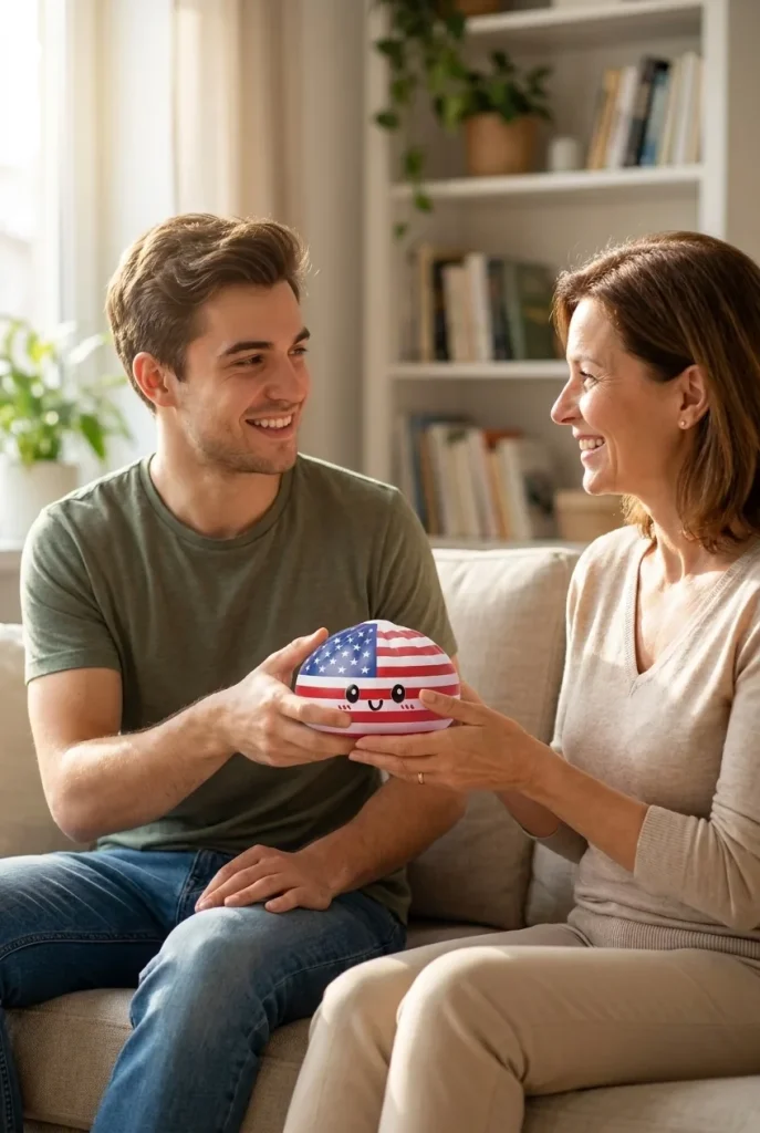 Squishy Dumpling USA Bandera Americana de regalo