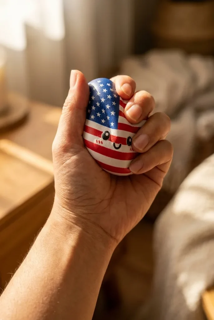Squishy Dumpling USA Bandera Americana apretado entre los dedos