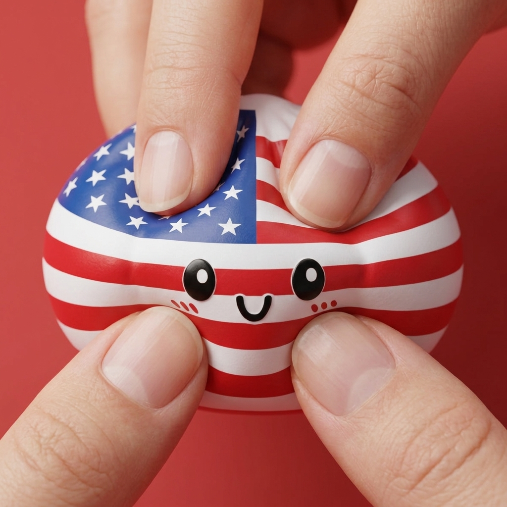 Squishy Dumpling USA Bandera Americana apretado, material squishy