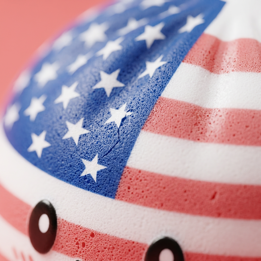 Squishy Dumpling USA Bandera Americana — primer plano macro de la textura