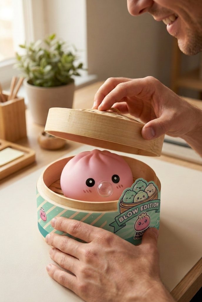 Unboxing de Dumpling Squishy Rosa Mullido