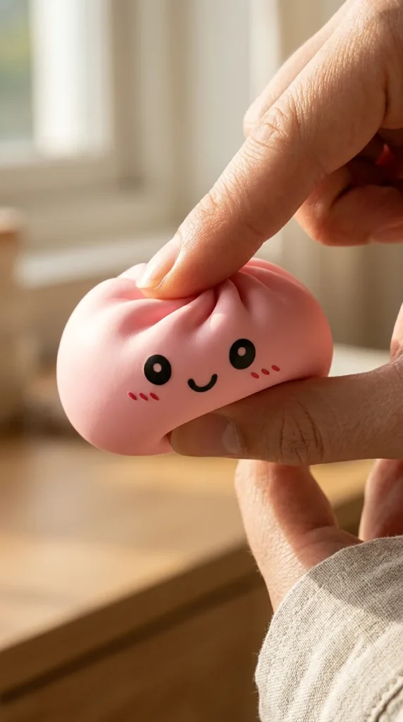 Pink Dumpling Squishy Flor de Cerezo apretado entre los dedos