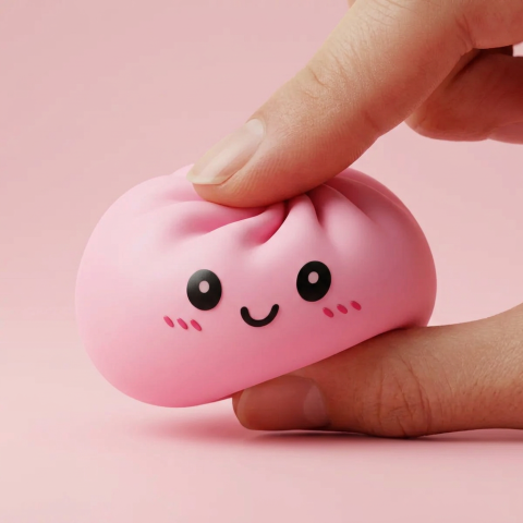 Pink Dumpling Squishy Flor de Cerezo apretado, material squishy