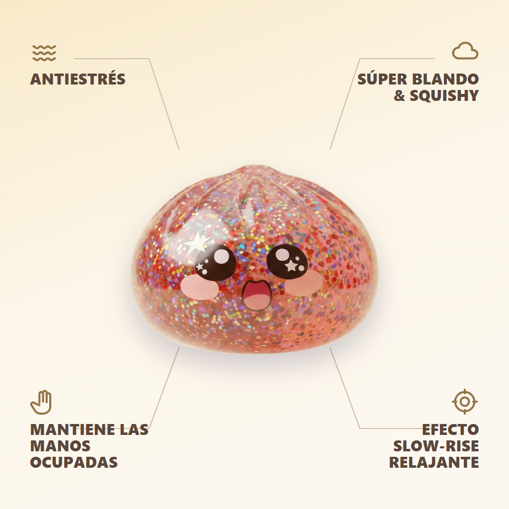 Galaxy Dumpling Squishy Rosa Kawaii — antiestrés, ultra blando, efecto slow-rise