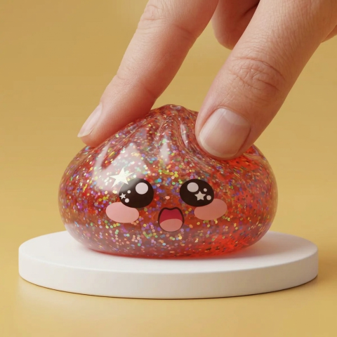 Galaxy Dumpling Squishy Rosa Kawaii apretado, material squishy