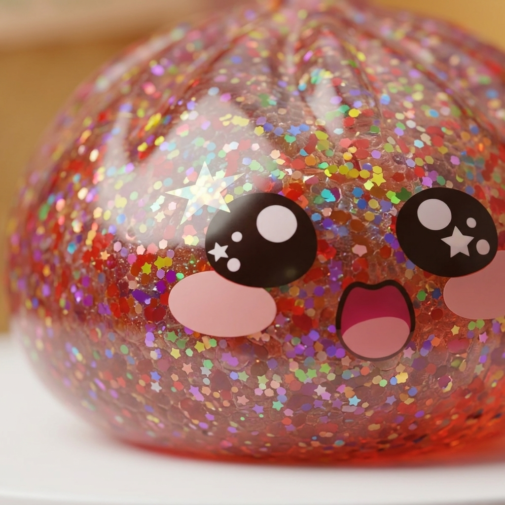 Galaxy Dumpling Squishy Rosa Kawaii — primer plano macro de la textura