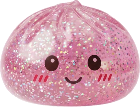 Glitter Dumpling Squishy Rosa Kawaii — squishy antiestrés slow-rise kawaii