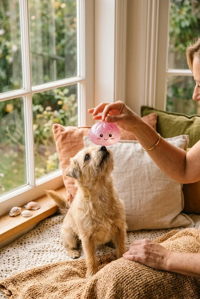 Glitter Dumpling Squishy Rosa Kawaii y un animal