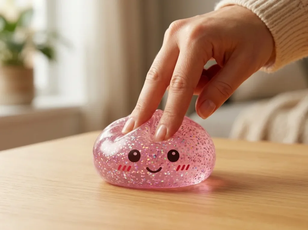 Glitter Dumpling Squishy Rosa Kawaii apretado entre los dedos