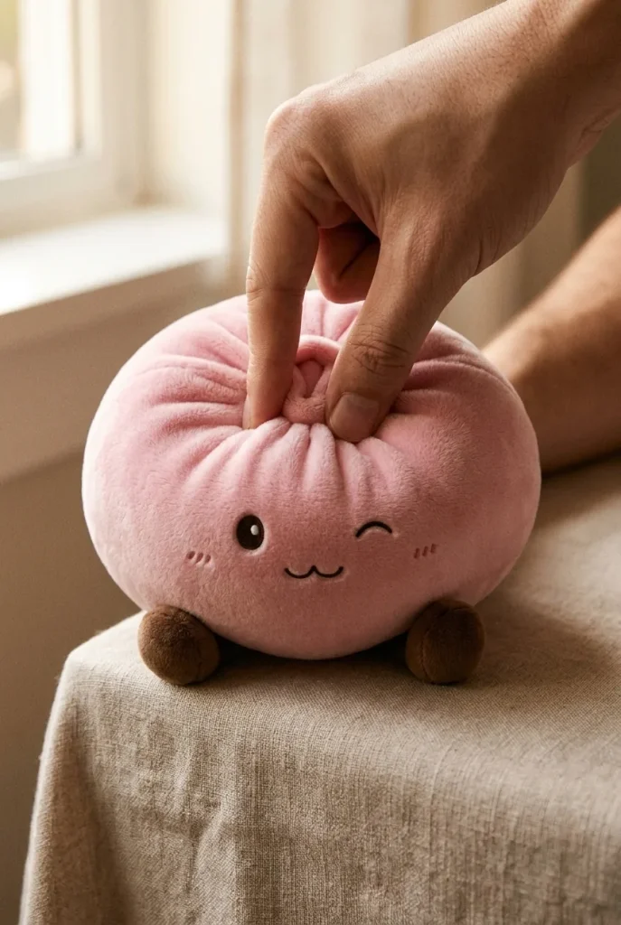 Squishy Dumpling Toy Rosa Gigante apretado entre los dedos
