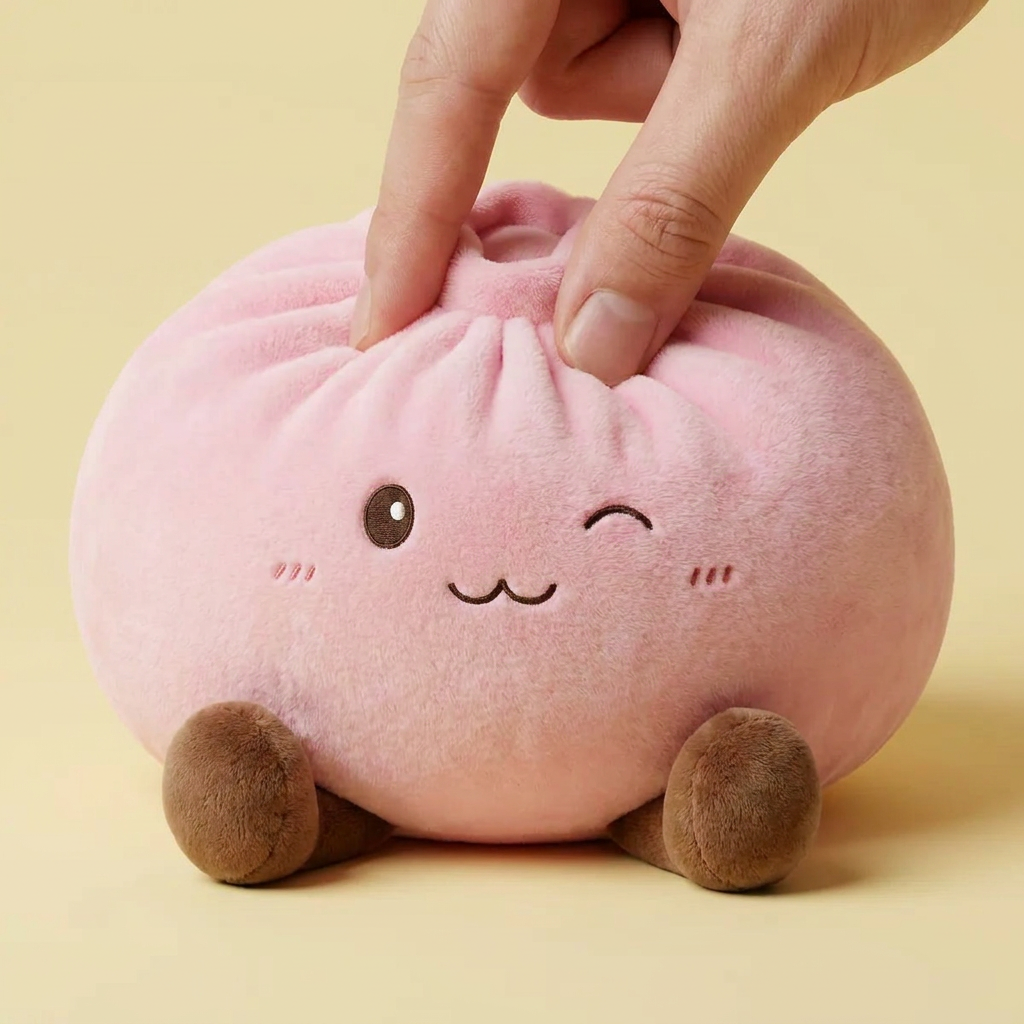 Squishy Dumpling Toy Rosa Gigante apretado, material squishy