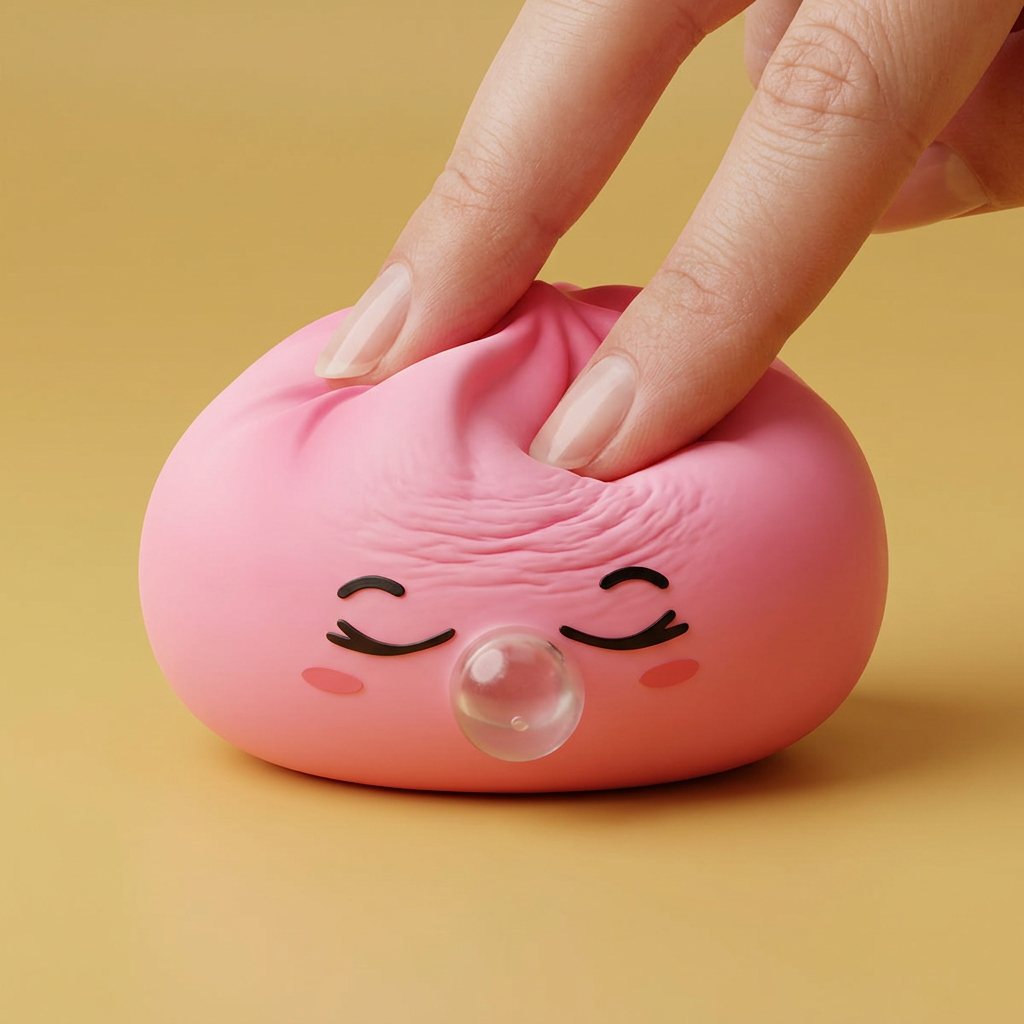 Dumpling Squishy Rare Blow Rosa apretado, material squishy