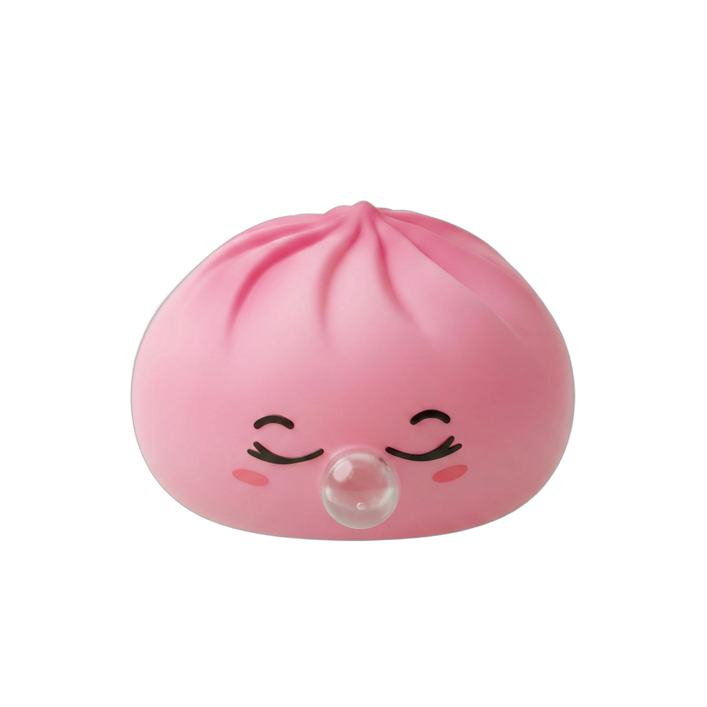 Dumpling Squishy Rare Blow Rosa — squishy antiestrés slow-rise kawaii