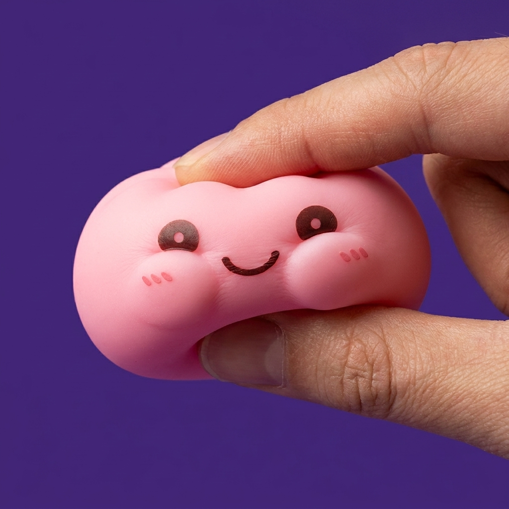 Dumpling Squishy Luz Nocturna Rosa — efecto slow-rise, la espuma recupera su forma