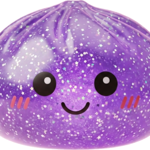 Glitter Dumpling Squishy Violeta Soñador — squishy antiestrés slow-rise kawaii