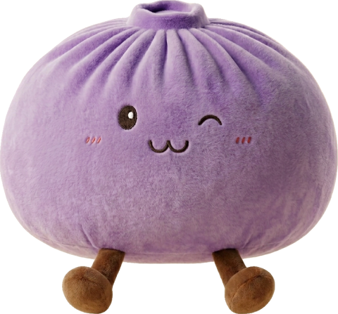 Dumpling Squishy Gigante Violeta — cojín gigante de peluche kawaii