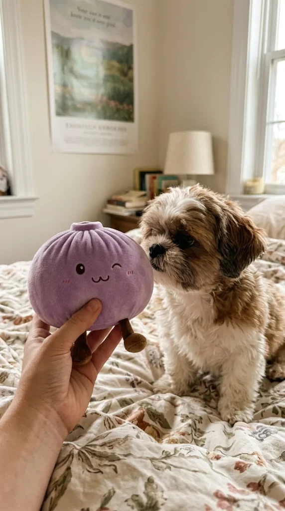 Dumpling Squishy Gigante Violeta y un animal
