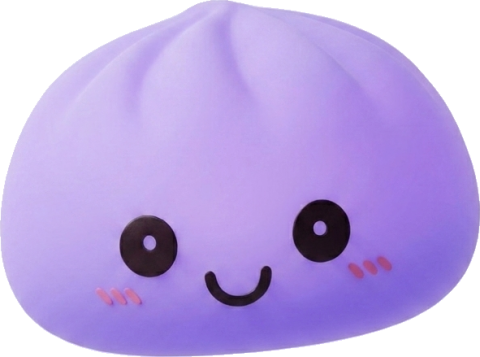 Dumpling Squishy Luz Nocturna Violeta Suave — squishy antiestrés slow-rise kawaii
