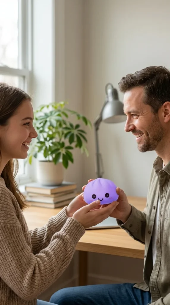 Dumpling Squishy Luz Nocturna Violeta Suave de regalo