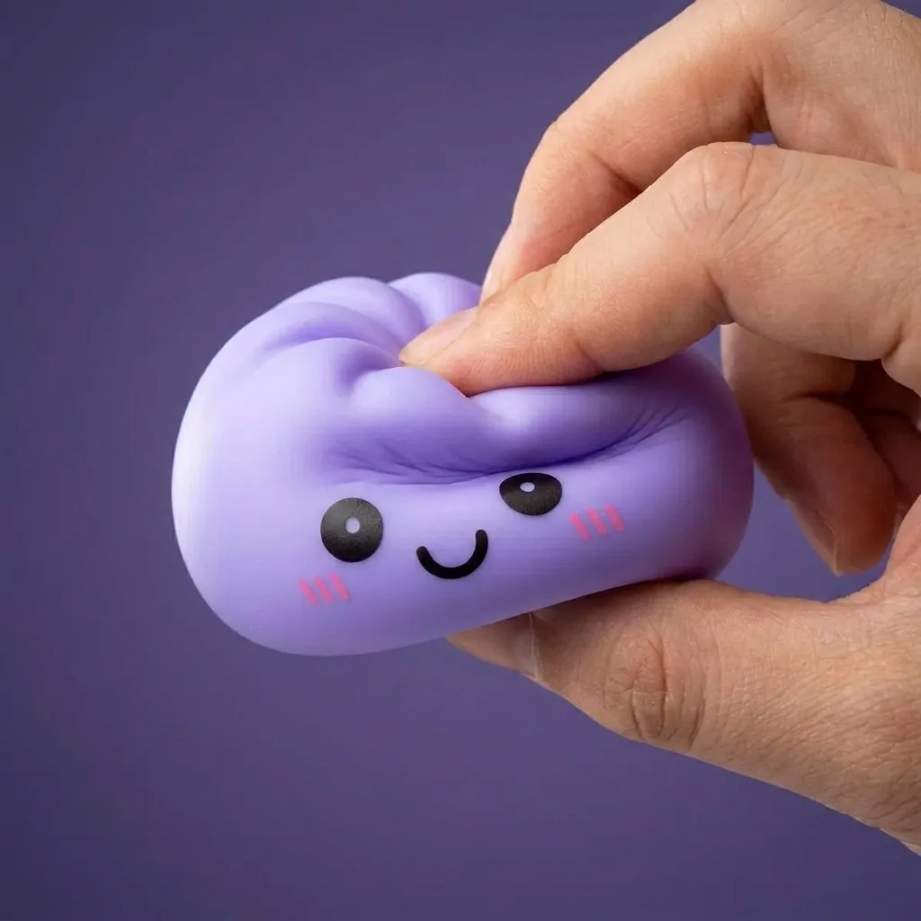 Dumpling Squishy Luz Nocturna Violeta Suave apretado entre los dedos
