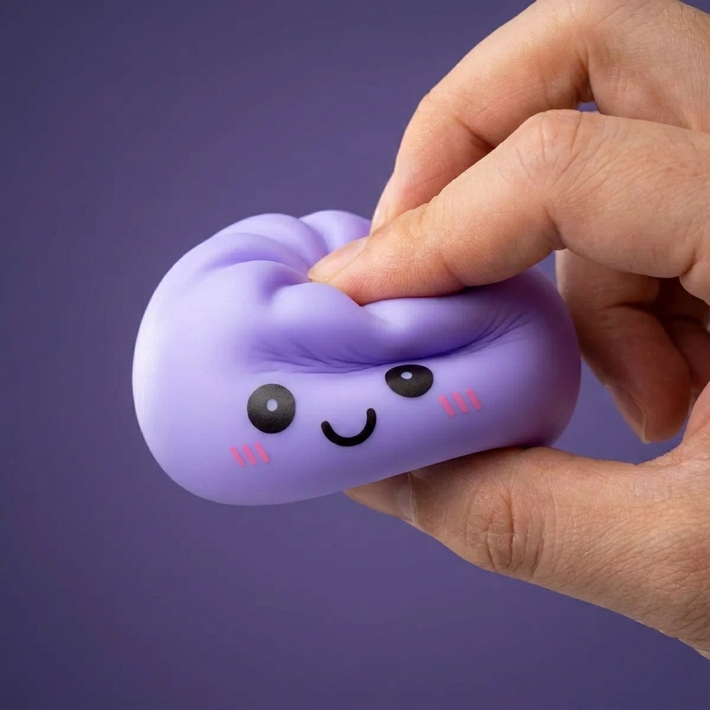 Dumpling Squishy Luz Nocturna Violeta Suave apretado, material squishy
