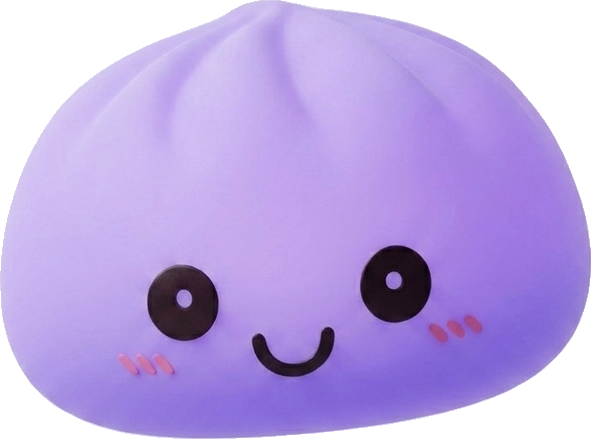 Dumpling Squishy Luz Nocturna Violeta Suave — squishy antiestrés slow-rise kawaii