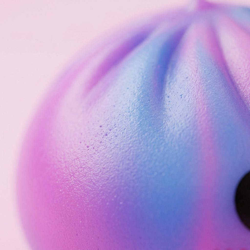 Squishy Dumpling Tie Dye Violeta — primer plano macro de la textura