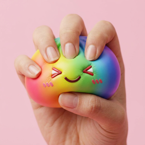 Rainbow Dumpling Squishy Multicolor Kawaii — efecto slow-rise, la espuma recupera su forma