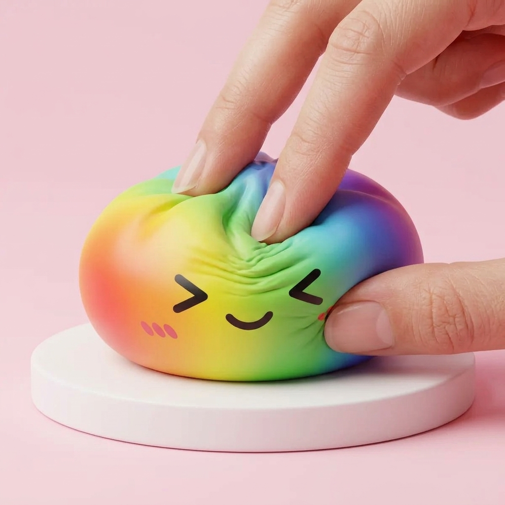Rainbow Dumpling Squishy Multicolor Kawaii apretado, material squishy