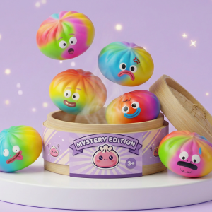Rainbow Mystery Dumpling Squishy Arcoíris — squishy antiestrés slow-rise
