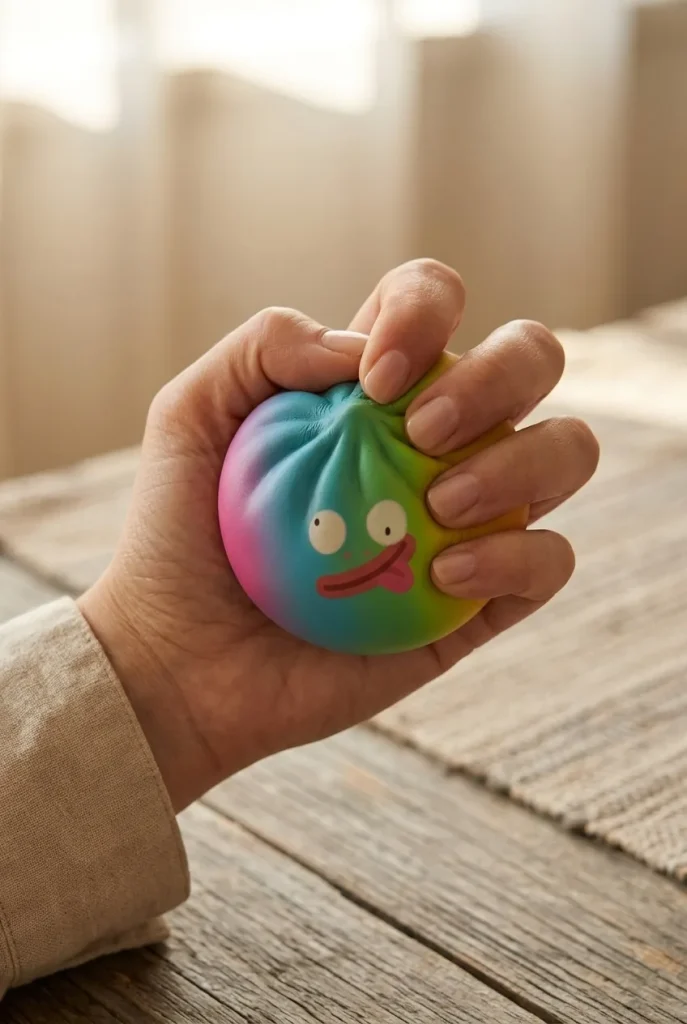 Rainbow Mystery Dumpling Squishy Arcoíris apretado entre los dedos