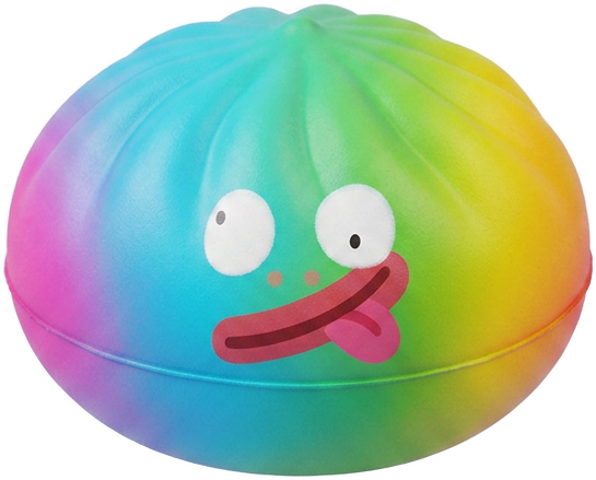 Rainbow Mystery Dumpling Squishy Arcoíris — squishy solo, tamaño real