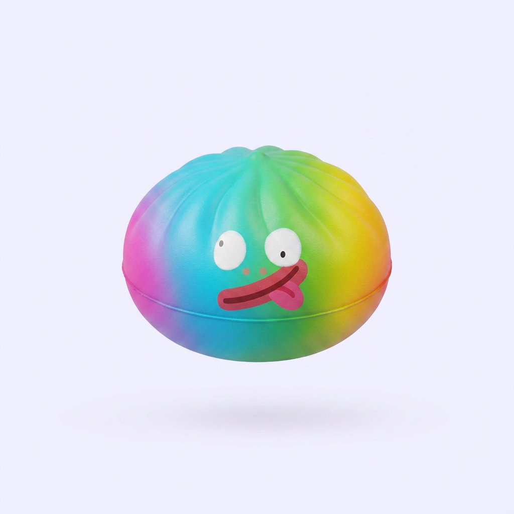 Rainbow Mystery Dumpling Squishy Arcoíris — el squishy raro de la caja sorpresa