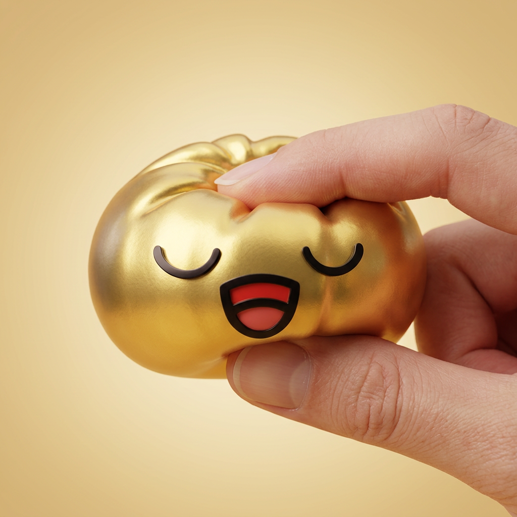 Rare Dumpling Squishy Dorado Tesoro — efecto slow-rise, la espuma recupera su forma