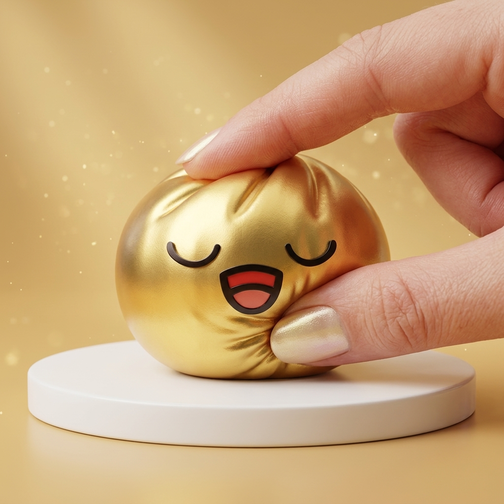 Rare Dumpling Squishy Dorado Tesoro apretado, material squishy