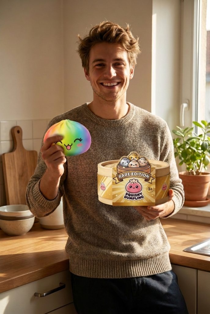 Rare Dumpling Squishy Arcoíris con su cesta de vapor de bambú