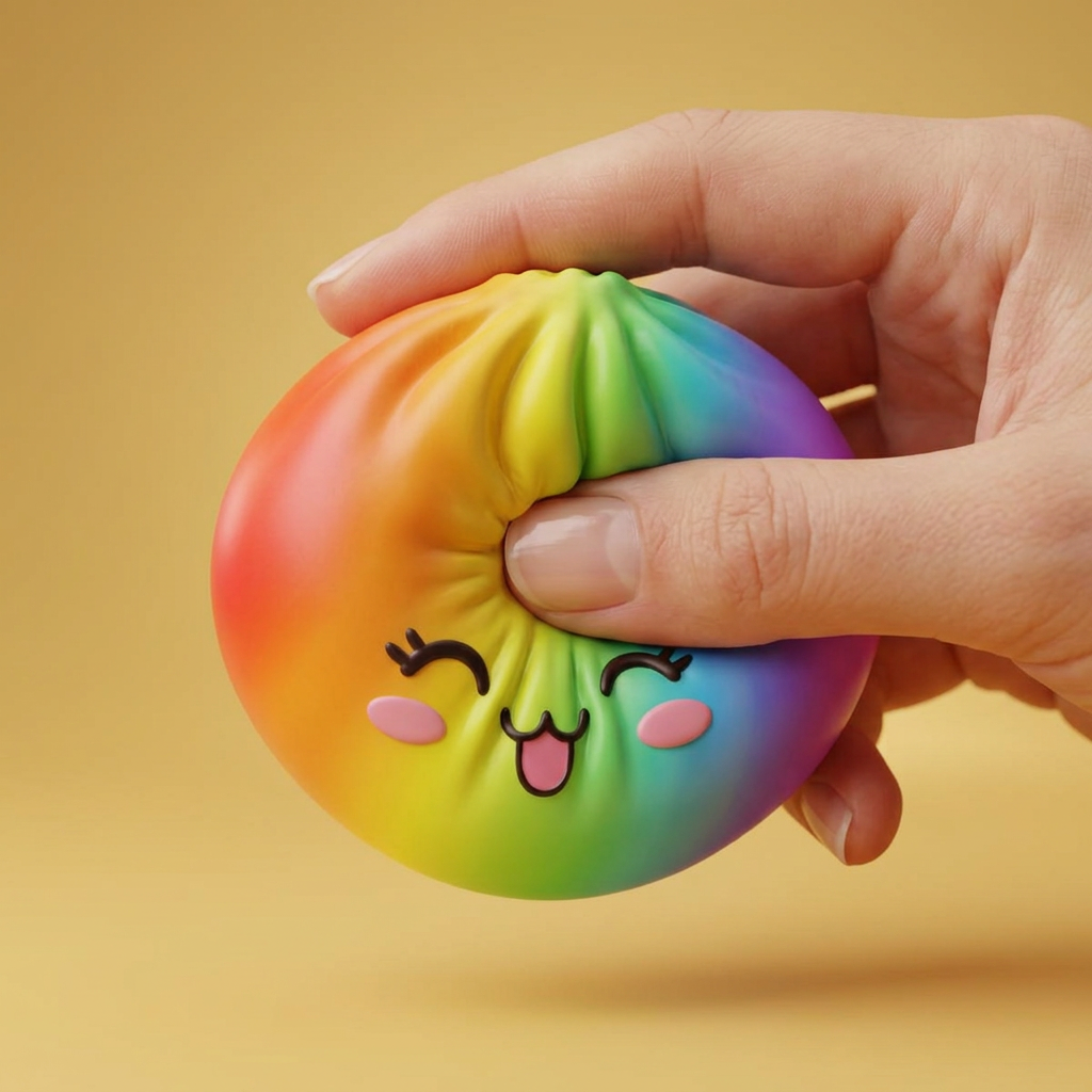 Rare Dumpling Squishy Arcoíris apretado, material squishy